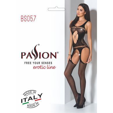 Бодистокинг с имитацией чулок BS057 black