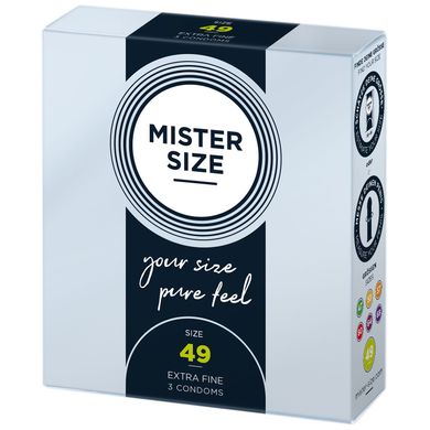 Презервативи Mister Size - pure feel - 49 (3 condoms), товщина 0,05 мм