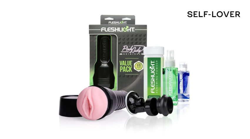 Мастурбатор Fleshlight Pink Lady Original Value Pack: присоска, смазка, чистящее и восстанавливающее